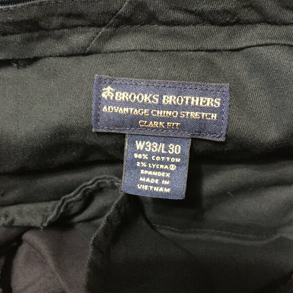 Brooks Brothers Advantage Chino Black Stretch Clark Fit Pants-Men's 33x30 - Picture 5 of 6